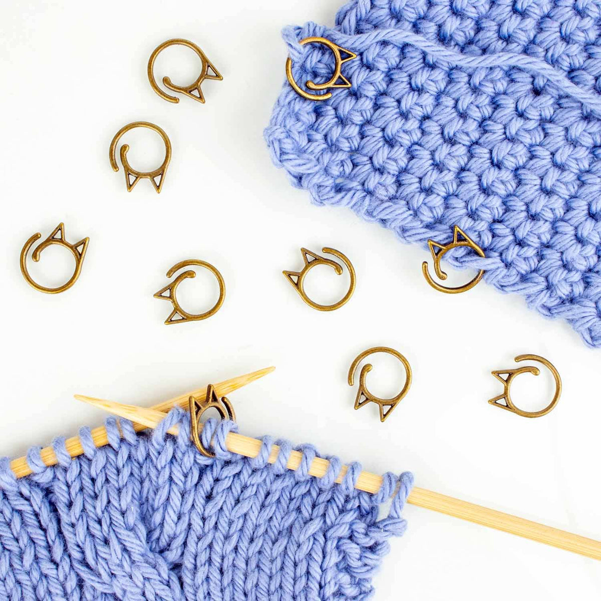 Cat Clips - Simple Removable Stitch Markers - Bronze