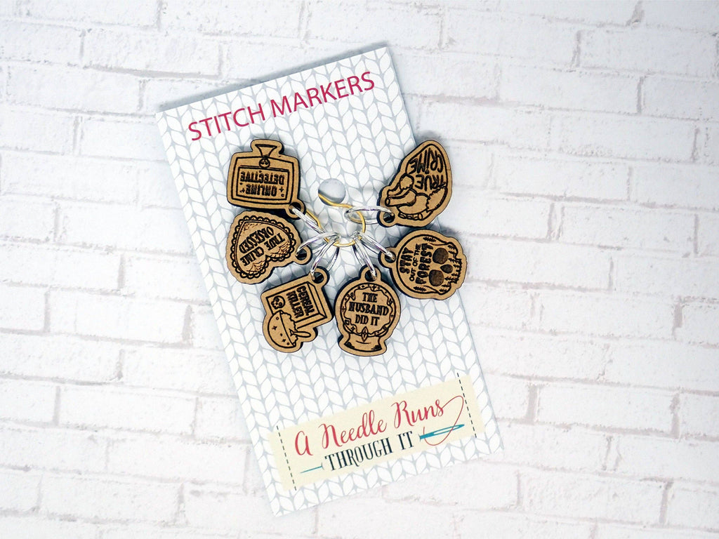 True Crime and Craft Inspired - Stitch Markers (set of 6)