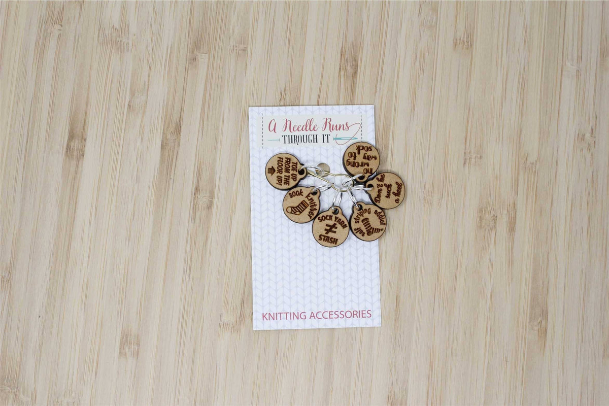 Sock Knitting - Stitch Markers (set of 6)