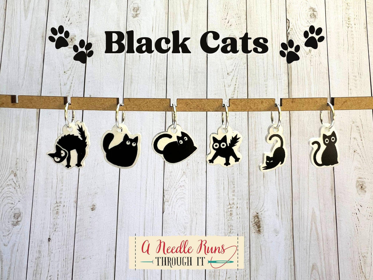 Black Cats - Stitch Markers (set of 6)